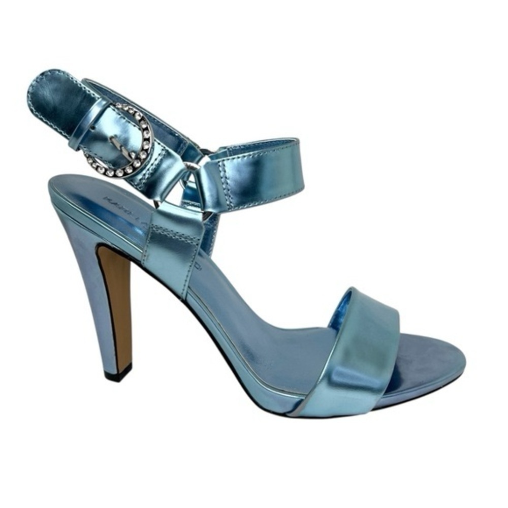 KARL LAGERFELD PARIS Cieone Blue Metallic High 4in Heel Holiday Party NWT Size 7 - Picture 3 of 10
